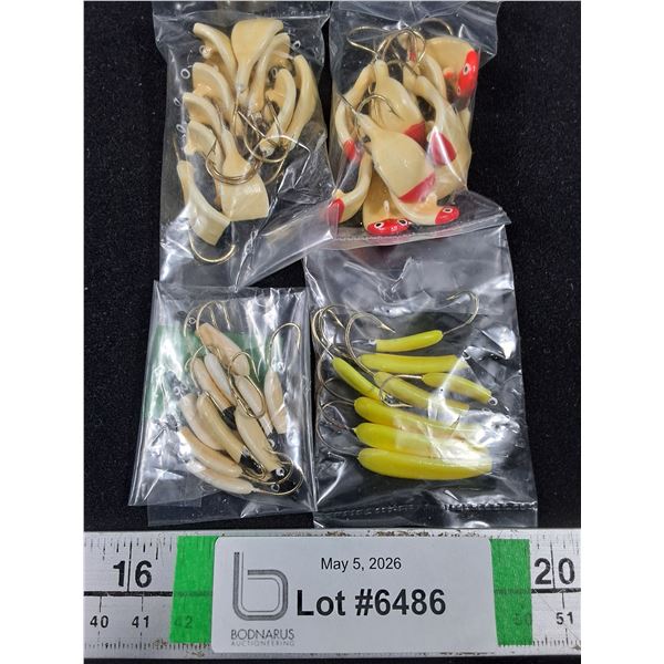 (4) Pkgs. of Fishing Hooks-Swimmers and Jigs-Custom Made-Glo in the Dark
