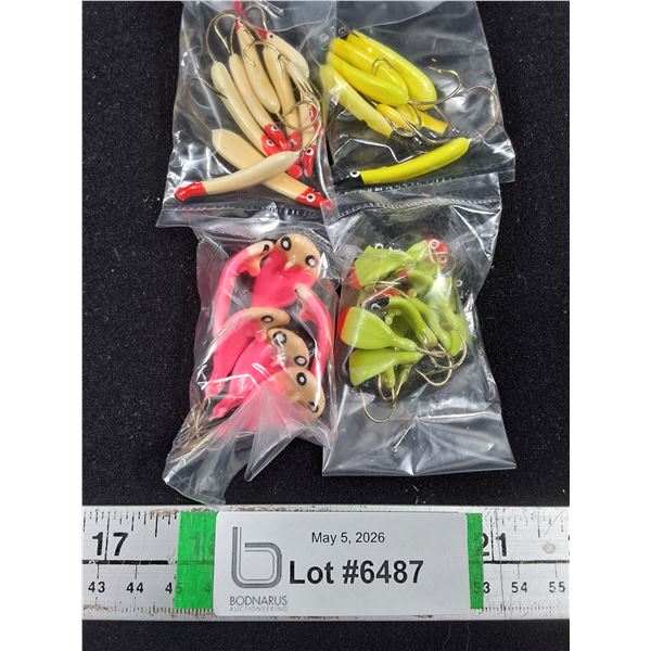 (4) Pkgs. of Fishing Hooks-Swimmers and Jigs-Custom Made-Glo in the Dark