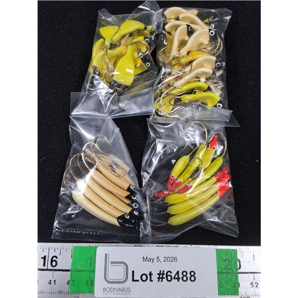 (4) Pkgs. of Fishing Hooks-Swimmers and Jigs-Custom Made-Glo in the Dark