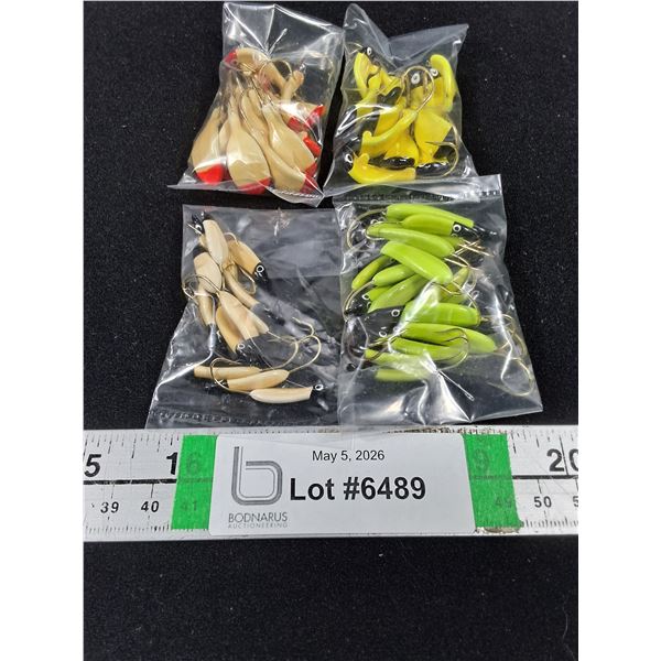 (4) Pkgs. of Fishing Hooks-Swimmers and Jigs-Custom Made-Glo in the Dark