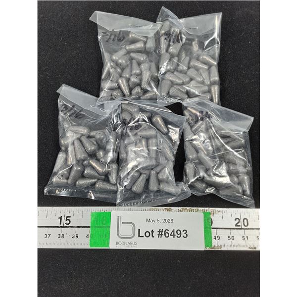 (5) Pkgs. of Lead Fishing Weights- 3/16 oz.