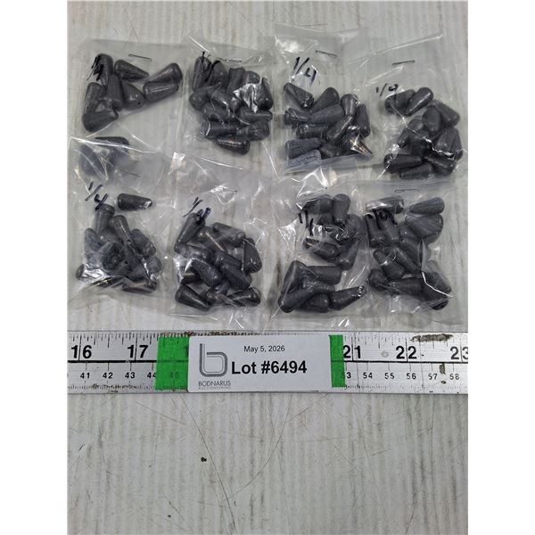 (8) Pkgs. of Lead Fishing Weights- 1/4 oz.