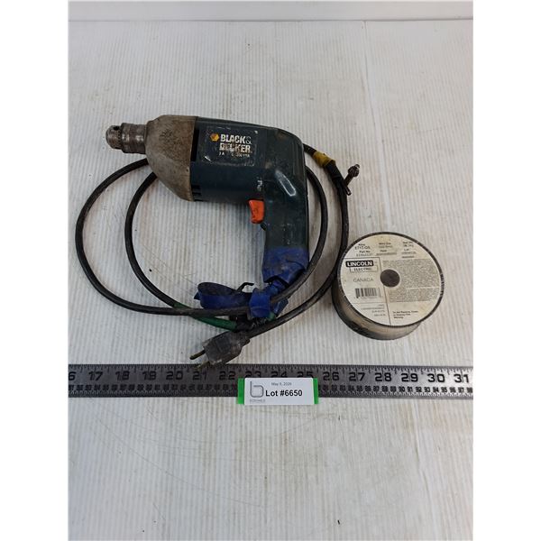 Black & Decker Electric Drill - Tested, NOS 'Lincoln Electric' Spool of Wire