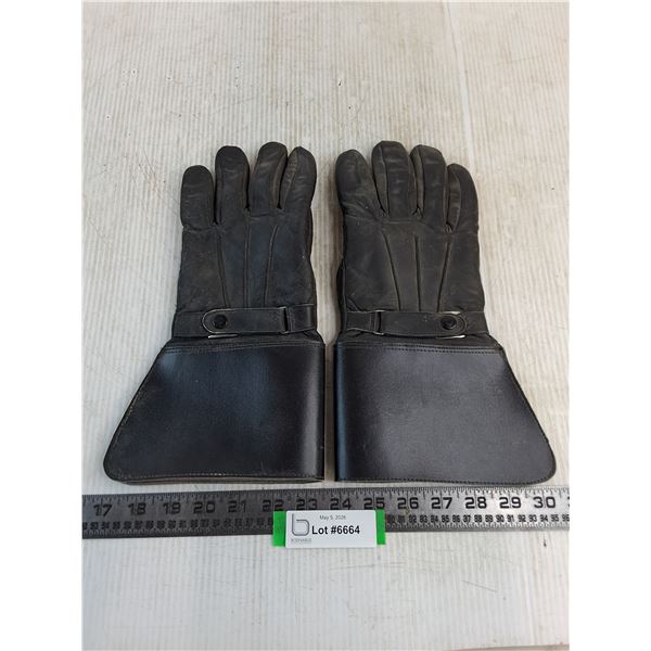 Pair of Large Faux Leather Motorcycle Gloves