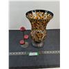 Image 1 : Partylite Glass Tile Vase, 3-Tier Tealight Candle Holder w/Candles - PICK UP