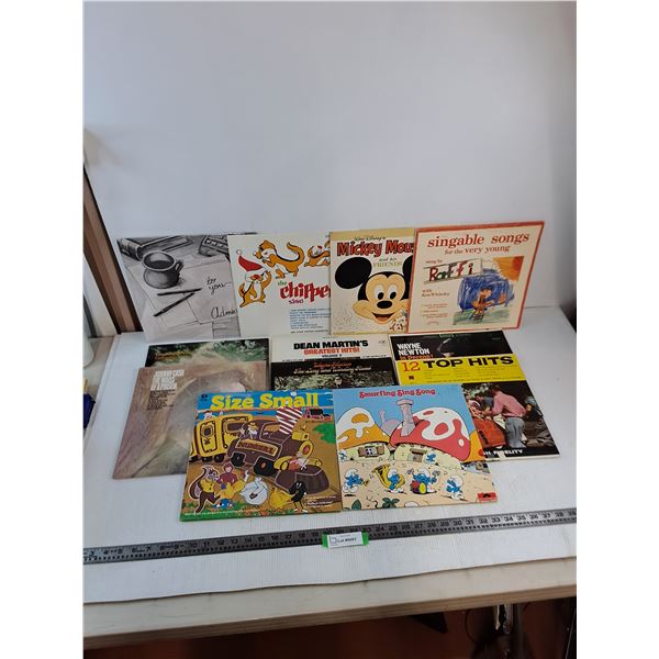 (12) Records - Mostly Children's (Mickey Mouse, Smurfs, Wayne Newton)