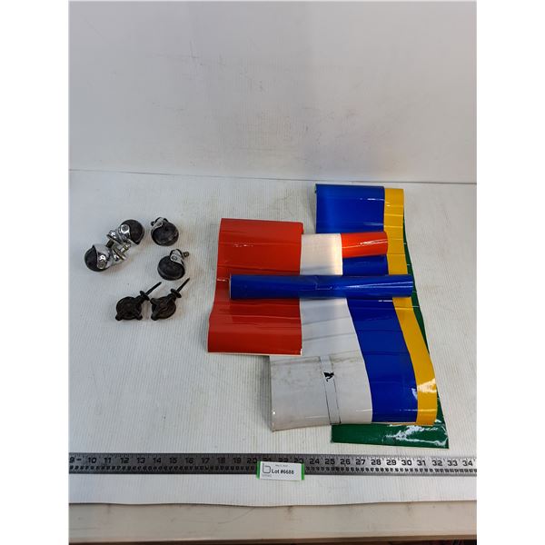 Assorted Rolls of Fasign Stickers, (6) Castors - As is