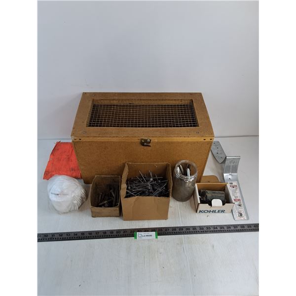 Custom Tool Box w/Mostly Hardware Contents - 20x10x11" - PICK UP