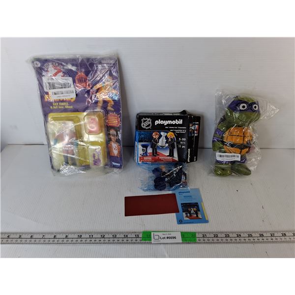 TMNT Stuffie, Playmobil NHL Stanley Cup Presentation- Sealed, Ray Stantz Ghostbusters Figurine