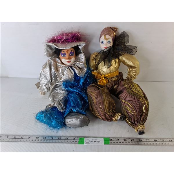 (2) Partial Porcelain Clowns Up to 20", Pickup Preferred
