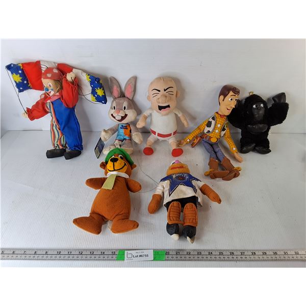(7) Stuffies- Woody, Bugs Bunny, Mr. Magoo, Misc.