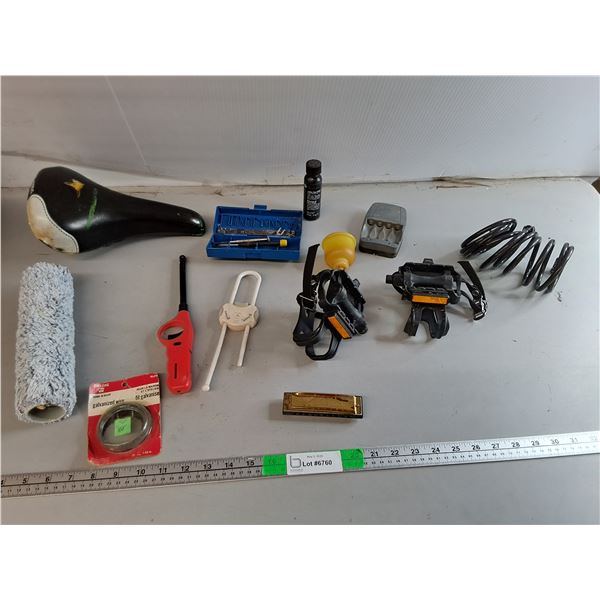 Bike Pedals, Bike Seat, Harmonica, Misc. Cannot Ship