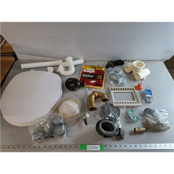 Toilet Seat, Kenmore Vacuum Bags, Castor Wheels, Misc.