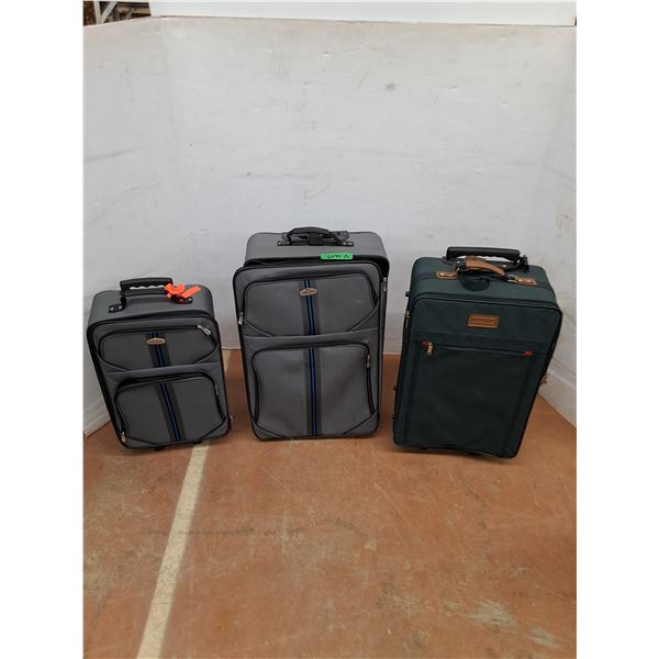 * (3) Cambridge/Jordache Rolling Suitcases - Largest = 28x17x8" - Pickup Only
