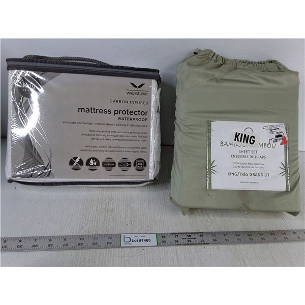 King Sized Bamboo Bed Sheet & Mattress Protector