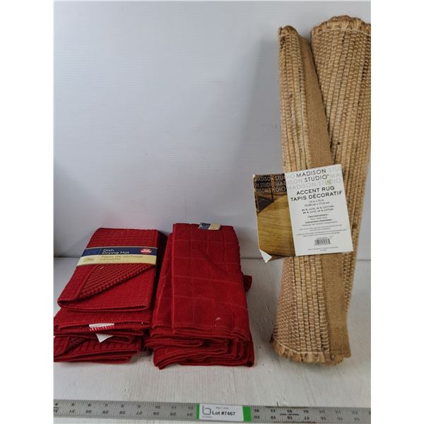 Red Dish Drying Mat/Towels & Accent Rug