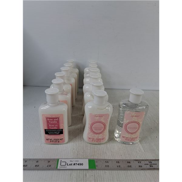 (12) Rose and Vanilla Body Lotion and a Shower Gel - Cannot Ship