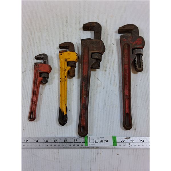 (4) Various Sized Wrenches  Up To 14"
