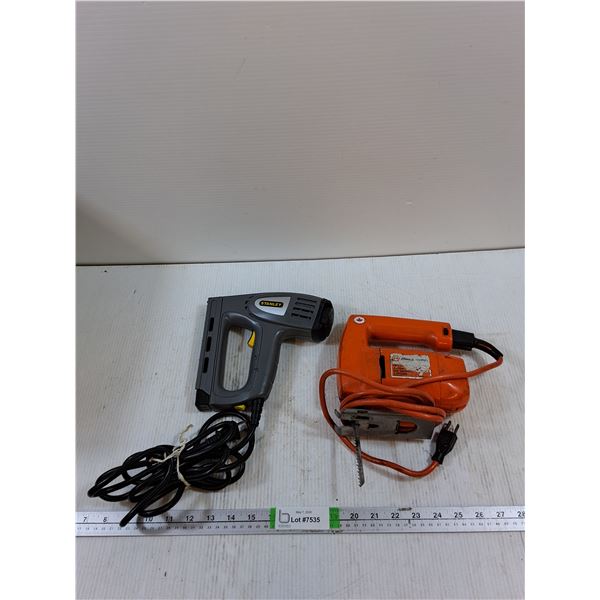 Stanley Staple Gun, Black & Decker Jig Saw Powers On
