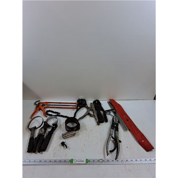 Caulking Gun, Strap Wrench, Chain Wrenches/Vise Grips, Radiator Hose Pinch-off Pliers - PU