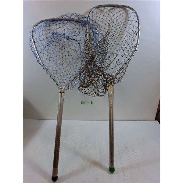 (2) Aluminum-Framed Fishing Landing Nets Up To 38", Cannot Ship
