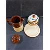 Image 2 : Torquay Pottery Butter Dish 5", Tea Pot 5.5"