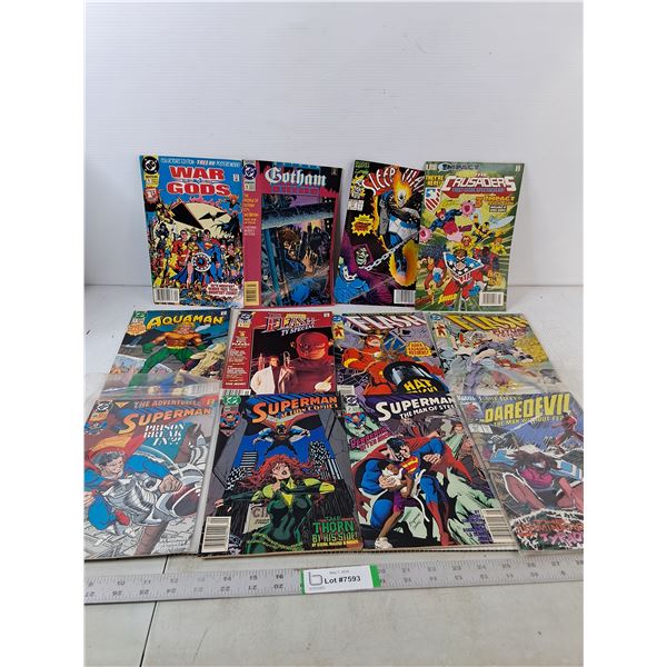(12) Assorted Comic Books- Aquaman, Superman, Flash