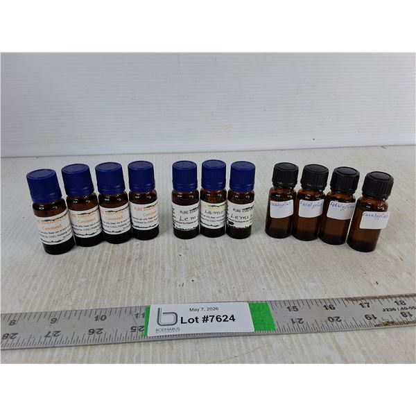 (11) 10mL Bottles of Essential Oils - Carrotseed, Lemon, Eucalyptus, Cannot Ship