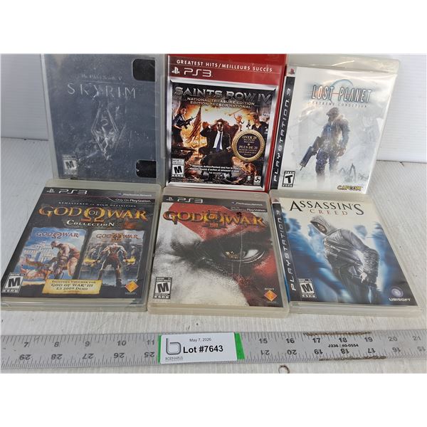 (6) PS3 Games- Skyrim, Assassins Creed, God of War
