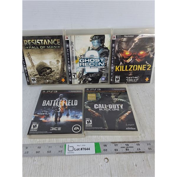 (5) PS3 Games - Call of Duty, Killzone, Battlefield