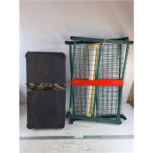 3 Tier Shelving Unit, (2) Portable Mesh Panel w/ Fluorescent Light - As Is - PICK UP ONLY