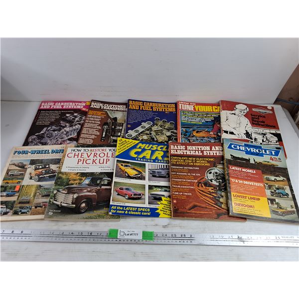 Vintage Car Maintenance Books & Muscle Cars Trading Cards