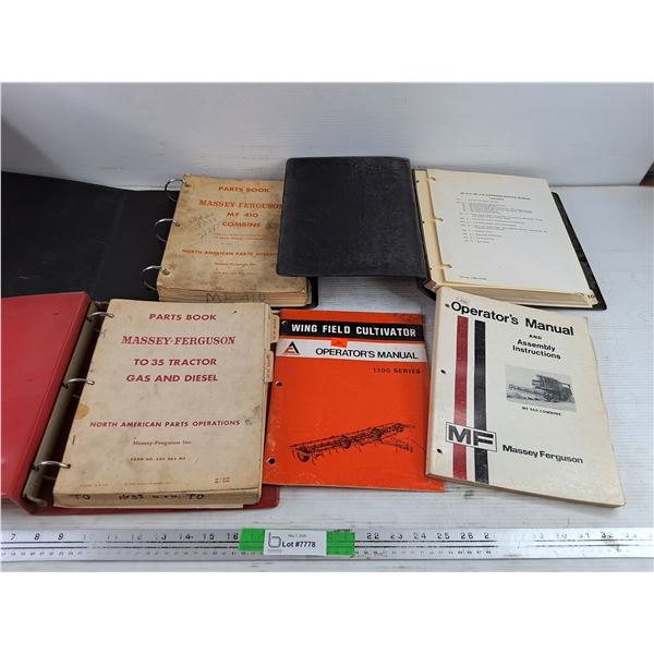 Assorted Parts Books, Service Manual & Operators Books - Massey Ferguson, Allis Chalmers