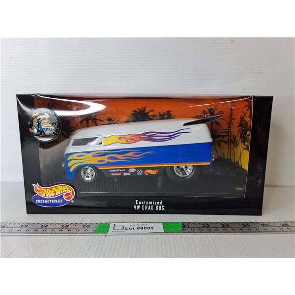 Hot Wheels Model Volkswagen Drag Bus 1:18 Scale, NIB