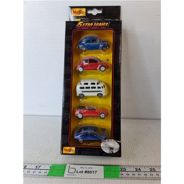 (5) Maisto Die Cast Volkswagen Style Model Vehicles- Sealed