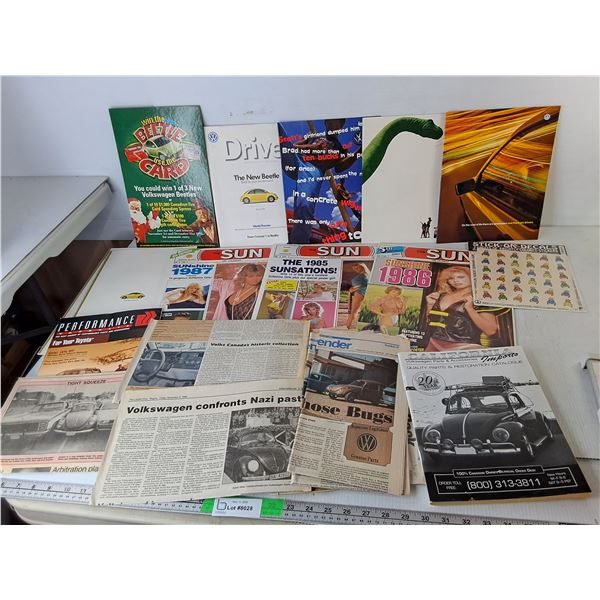 Volkswagen Advertising Booklets, Parts Catalogue, Stickers, The Sun Expired Calendars, Misc.