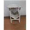 Image 3 : *Plastic Folding Side Table with Metal Legs 25" Tall & Rattan Side Table/Magazine Rack- Cannot Ship