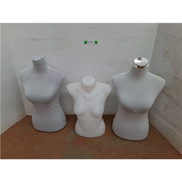 *(3) Plastic Female Mannequins Up to 27" Tall- Cannot Ship
