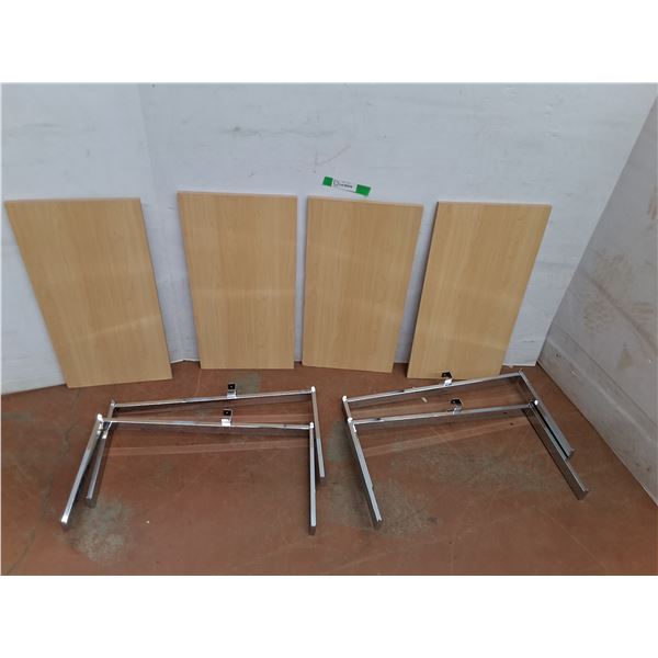 *(4) Metal Wall Brackets & Wooden Shelves  24" x 12"- Cannot Ship