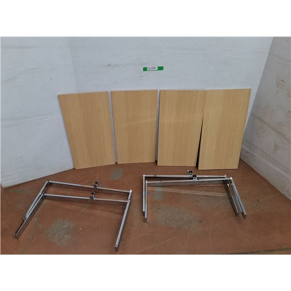 *(4) Metal Wall Brackets & Wooden Shelves  24" x 12"- Cannot Ship