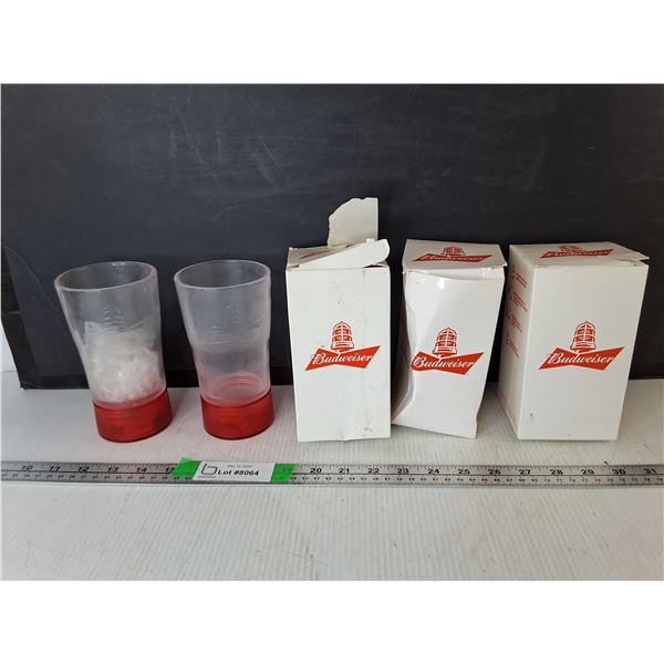 (4) Budweiser Red Light Glasses