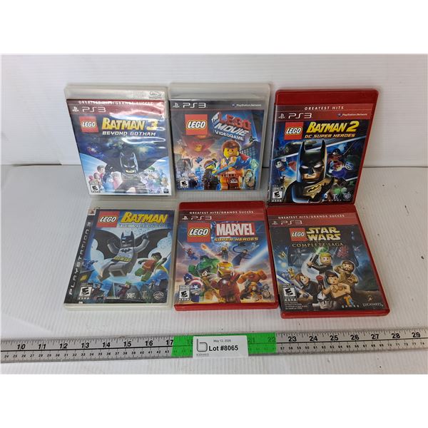 (6) Lego PS3 Games- Star Wars, Batman, Marvel, Lego Movie