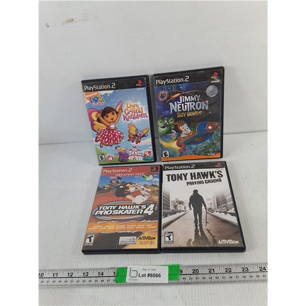 (4) Playstation 2 Games- Dora, Tony Hawk, Jimmy Neutron