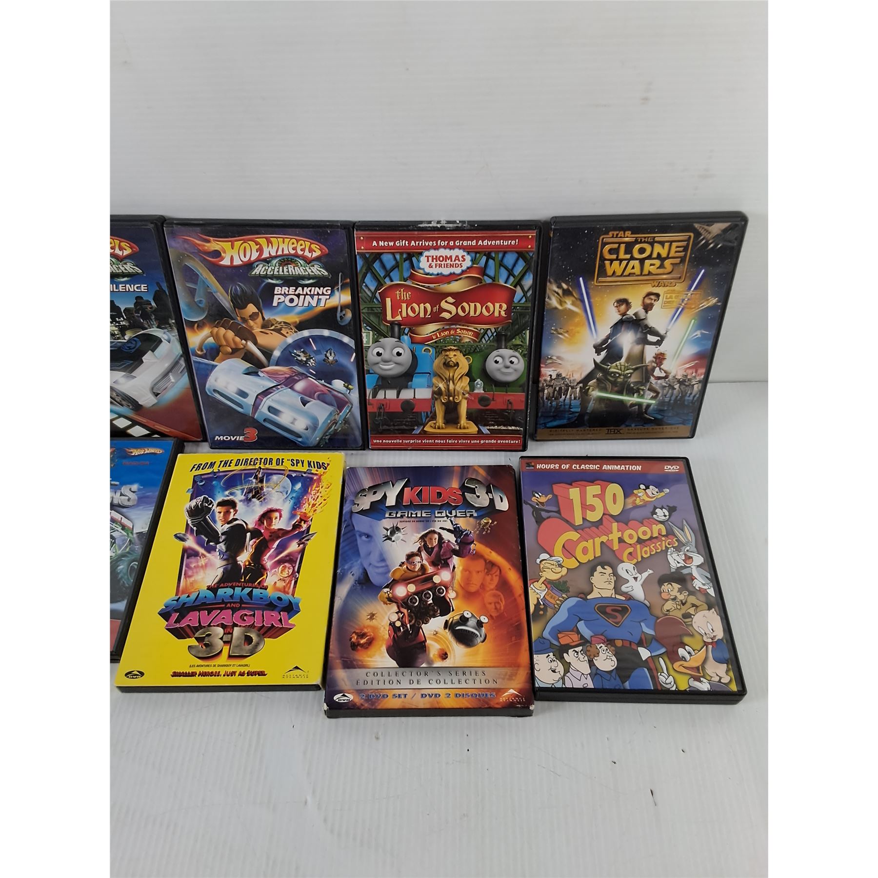 (10) Kids' DVDs- Hot Wheels, Spy Kids, Cartoon Classics, Misc ...