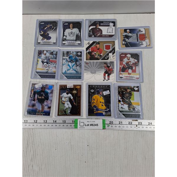 (13) Hockey and Baseball Cards in Sleeves-Cannot Authenticate