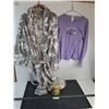 Image 1 : Woman's Petit Size Bath Robe, Woman's Small Long Sleeve Shirt, Gold Canyon  Candle