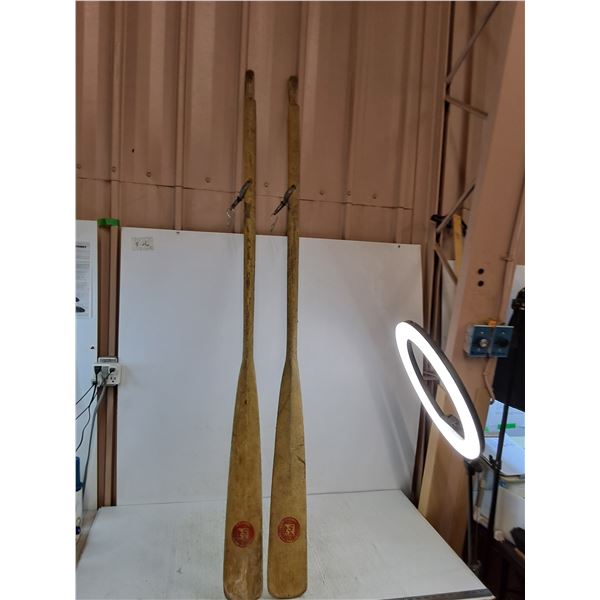 * Pair of Vintage Simpson-Sears 6' Wooden Rowing Oars w/Mounts -PICK UP ONLY