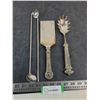 Image 1 : Silver Plated Lasagna & Pasta Servers, Stainless Steel Stir Spoons