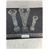 Image 1 : (3) Glass/Crystal Skinny Vases