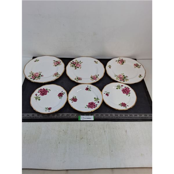 (6) Adderley/Royal Albert Fine China Plates from England (3-Dinner & 3-Lunch)